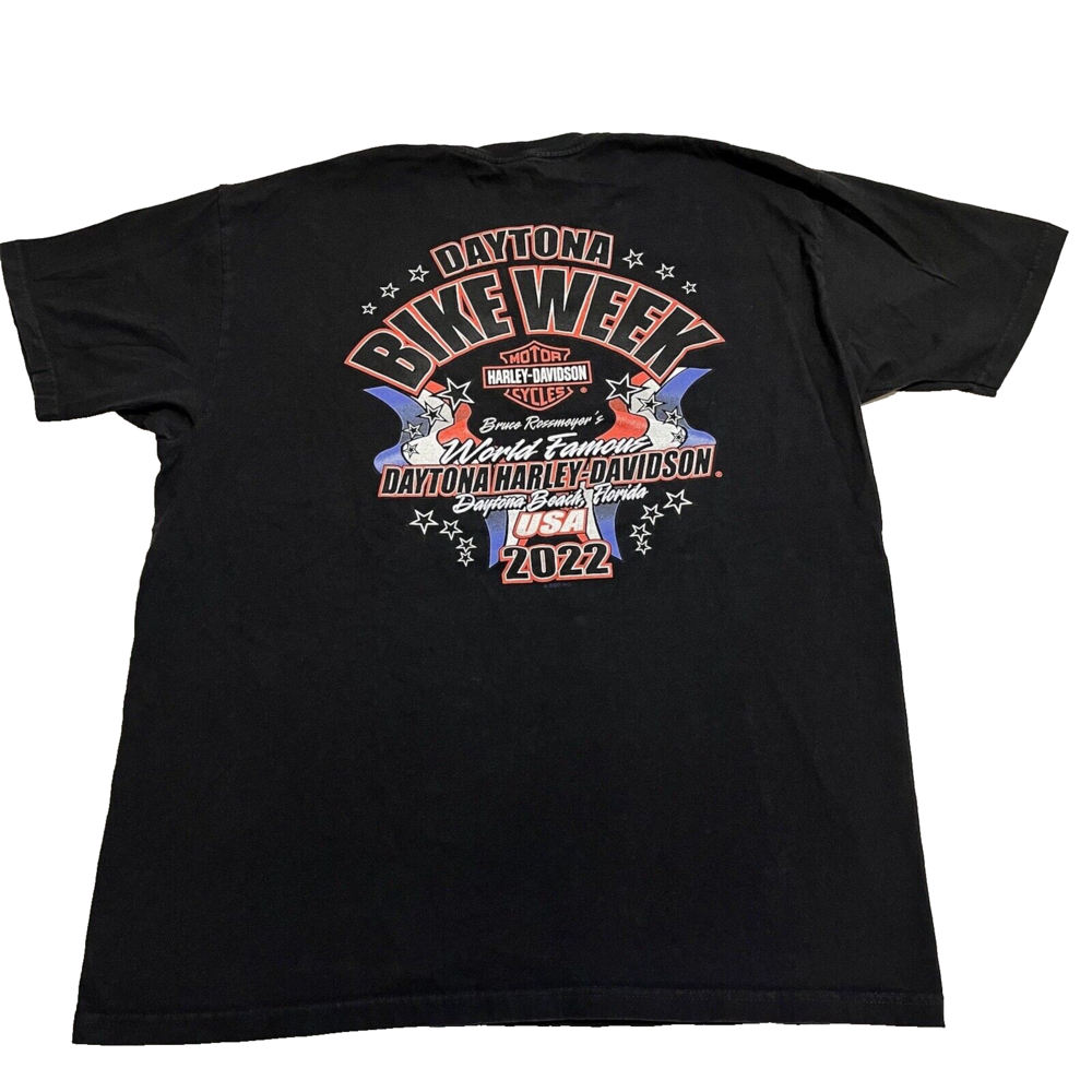 Harley Davidson Shirt Mens Daytona Beach FL Biker Shield Bike Week Vintage XL